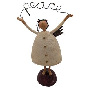 Robin Kelso Mistletoe Manor Peace Angel DEMDACO 2004 Folk Art Figurine
